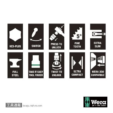 Wera 8100 SB 11 レバー式サイクロップメタルラチェット3/8SQセット(インチ)の画像