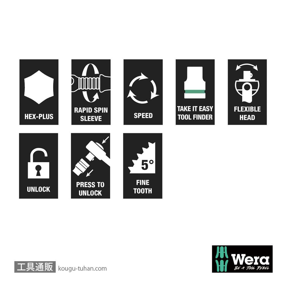Wera 8100 SC 4 サイクロップスピードラチェット1/2SQセット(インチ,38点,メタルケース)の画像