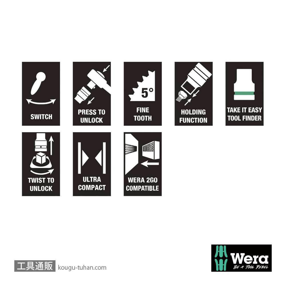Wera 8006 SC 1 サイクロップ ハイブリットラチェット1/2SQセットの画像