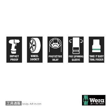 Wera 8790 C 1/2SQホイールナット用インパクトソケット 19.0mmの画像
