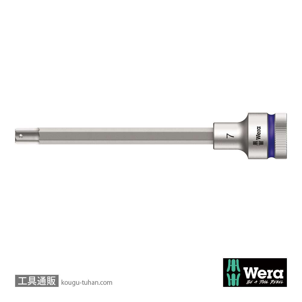 Wera 8740 C HF 1/2SQ六角ビットソケット(ホールド仕様) 7.0mm 全長140.0mmの画像
