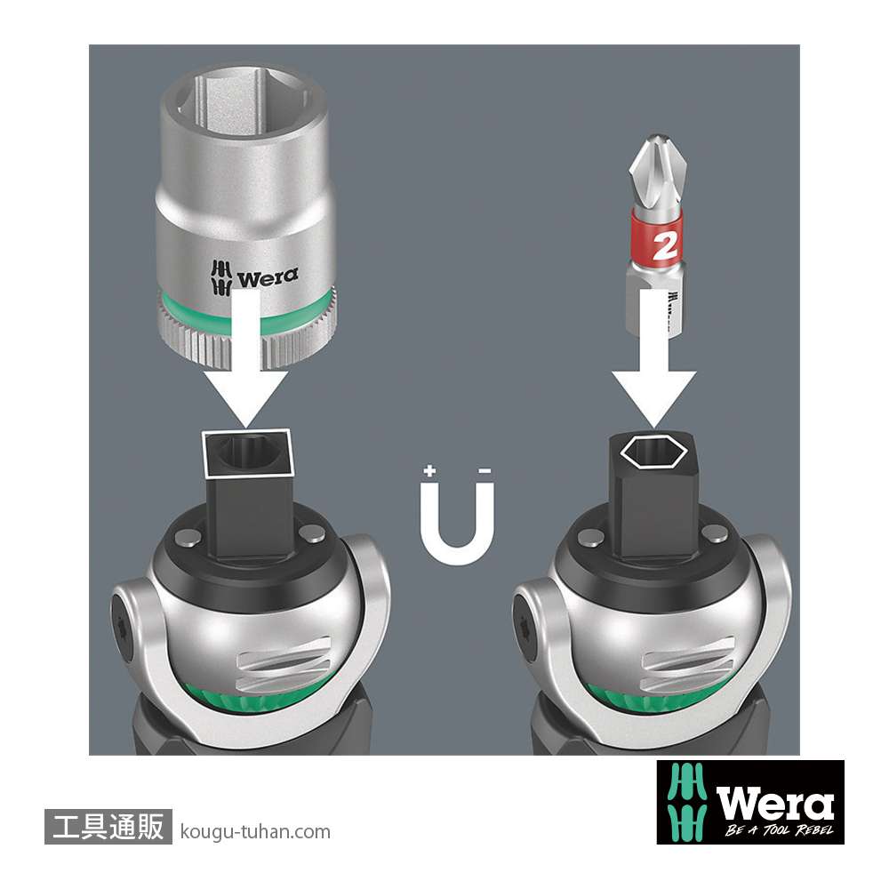 Wera 8009 サイクロップポケットセット2(+,PZ,TX,六角,ソケット)の画像