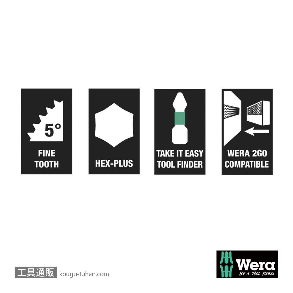 Wera 8009 サイクロップポケットセット2(+,PZ,TX,六角,ソケット)の画像