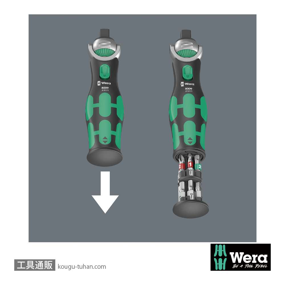 Wera 8009 サイクロップポケットセット2(+,TX,六角(インチ),四角,ソケット)の画像