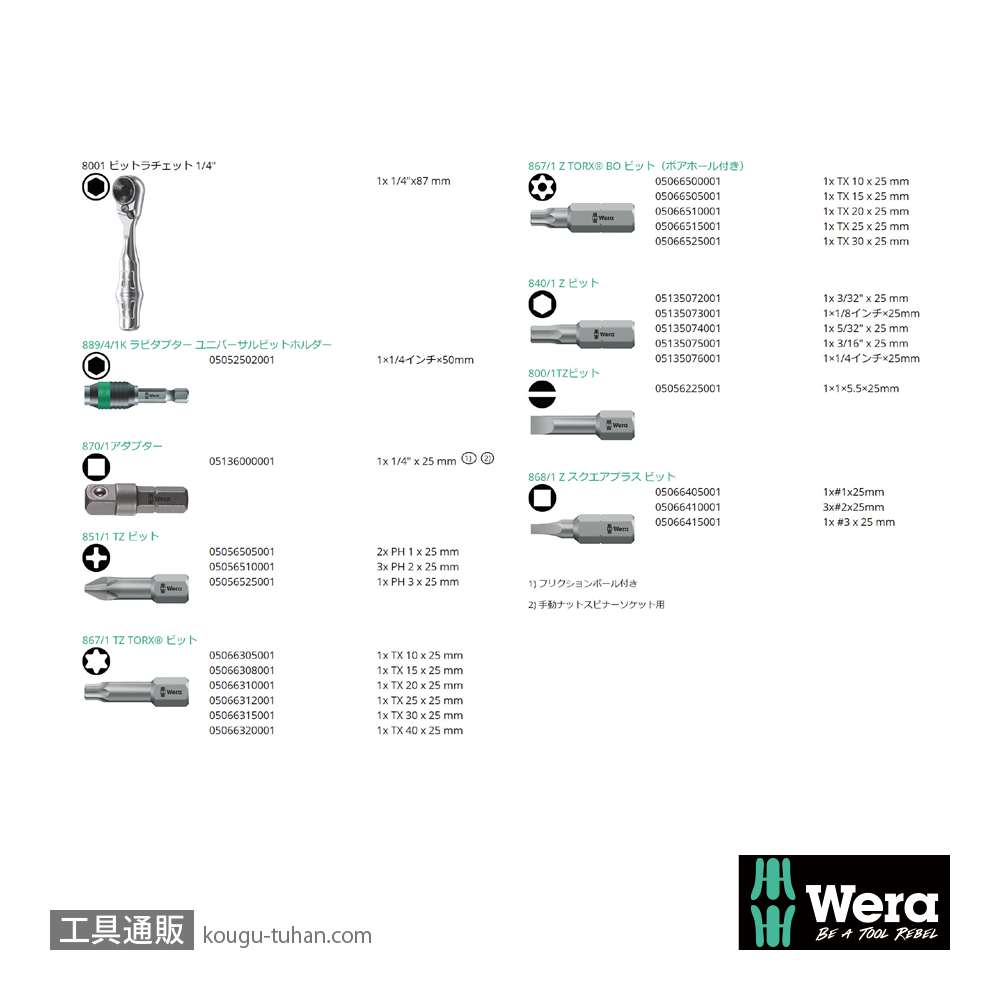 Wera ビットチェック30 サイクロップミニ2 ビットセット30点の画像