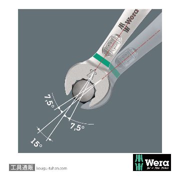 Wera 6003 Joker 片口スパナセット(インチ,5本,ポーチ付き)の画像