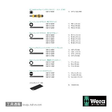 Wera Kompakt 900 インパクトドライバーセット(インチ)の画像