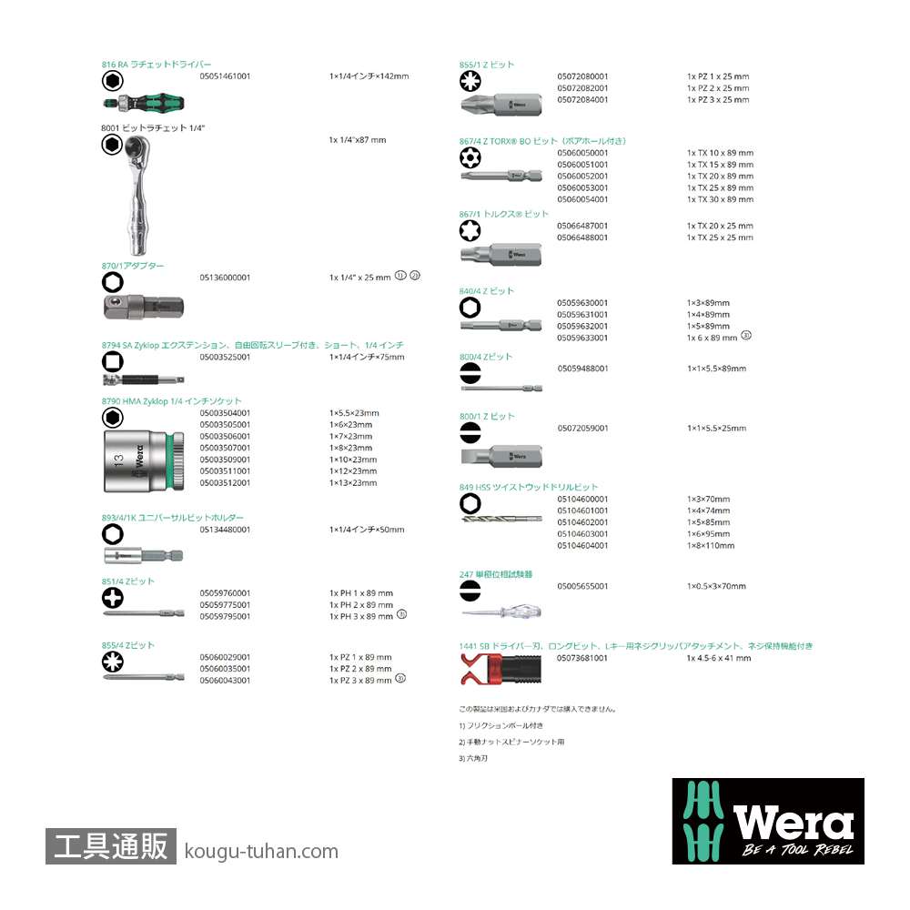 Wera コンパクトH1(木工向け)の画像