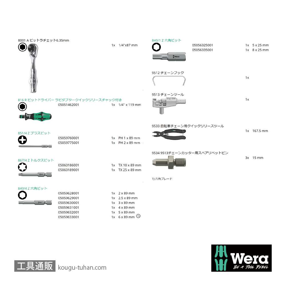 Wera 9532 自転車用工具セットの画像