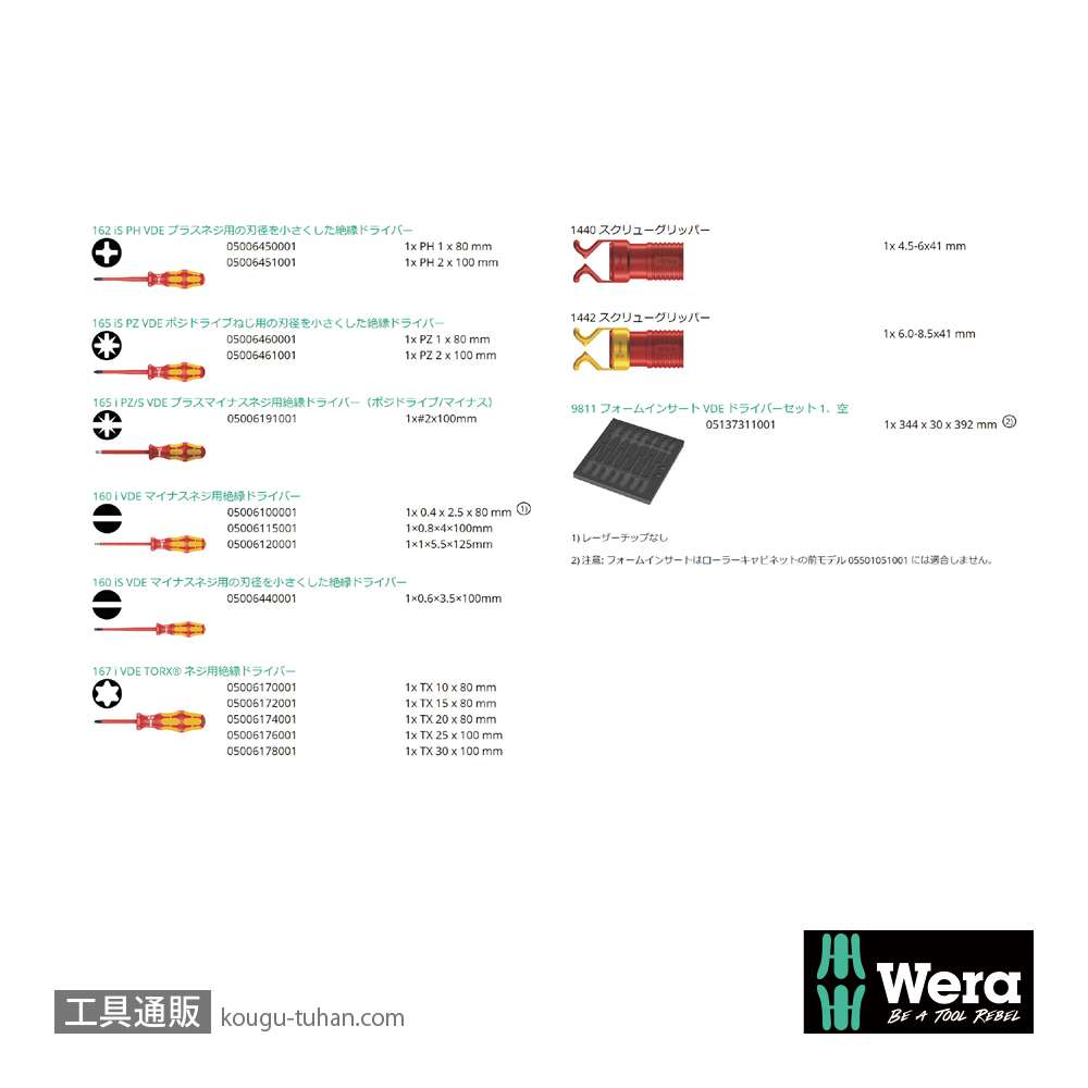 Wera 9711 フォーム 絶縁ドライバーセットの画像