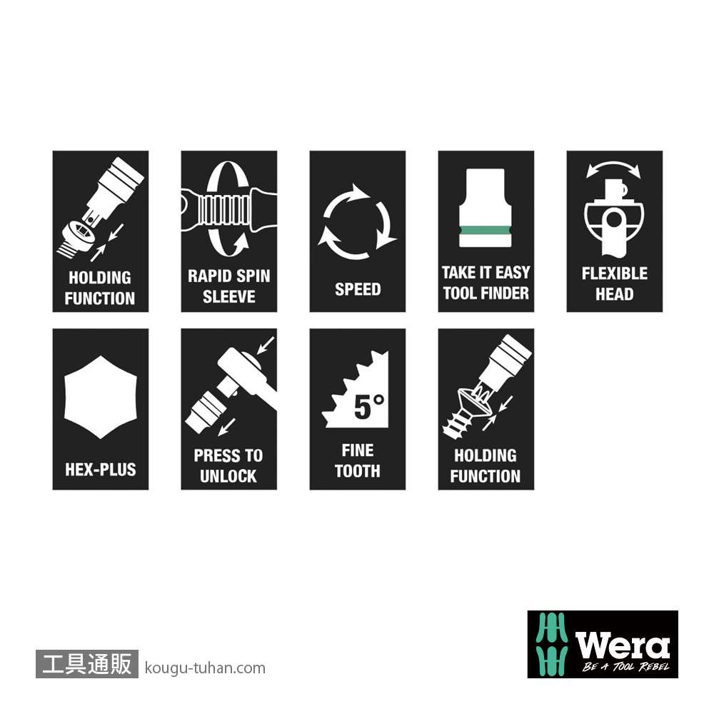 Wera 9722 フォーム 1/2SQラチェットレンチセットの画像