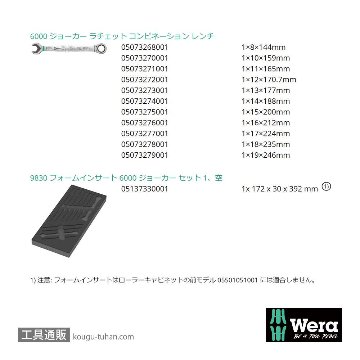 Wera 9730 フォーム Joker 6000 スパナセットの画像