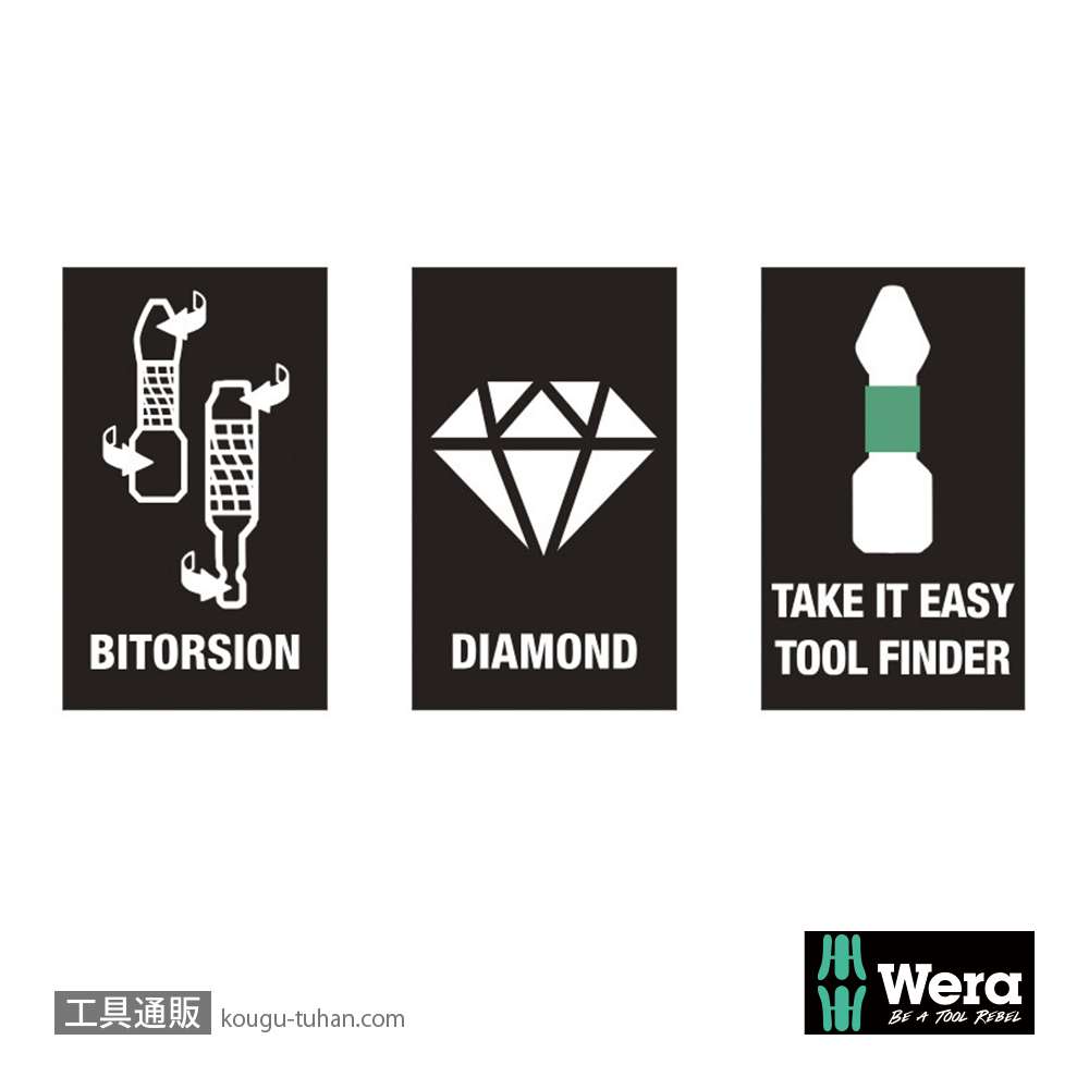Wera 800/1 BDC バイトーションマイナスビット(ダイヤコート) 1.0x5.5mm L25mmの画像