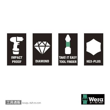 Wera 840/1 IMP DC インパクト六角ビット(ダイヤコート)10本組 3.0mm L25mmの画像