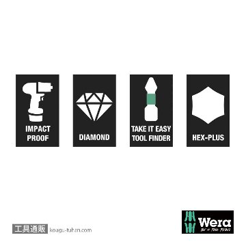 Wera 840/1 IMP DC SB インパクト六角ビット(ダイヤコート) 4.0mm L25mmの画像