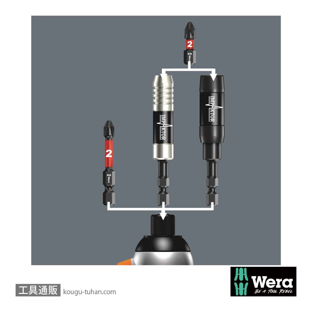 Wera 897/4 ステンレスインパクトビットホルダ(保持リング,マグネット)の画像