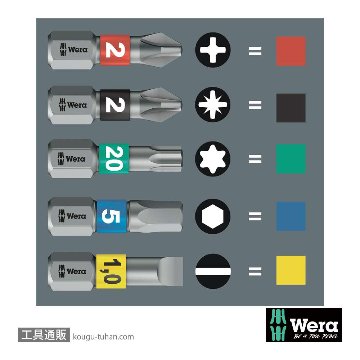 Wera ビットチェック6 インパクトポジビットセット(6点)の画像