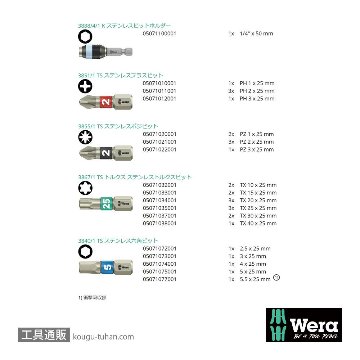 Wera ビットチェック30 汎用ステンレストビットセット(30点)の画像