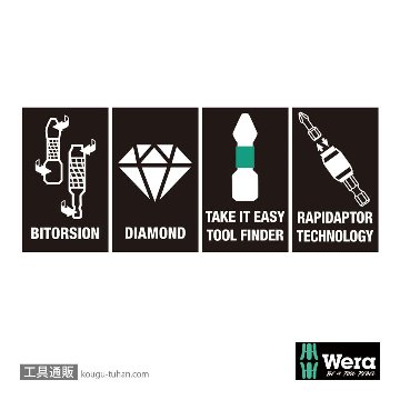 Wera ビットチェック7 ダイヤモンドポジビットセット(7点)の画像