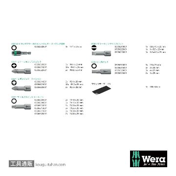 Wera ビットセーフ61 汎用ビットセット(61点)の画像