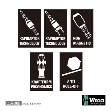 Wera 846/8 カウンターシンクドリルビットセット(3枚刃)の画像
