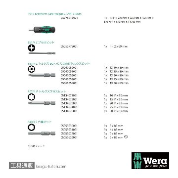 Wera 7515/16 SafeTorque トルクドライバー(2-6Nm)セットの画像