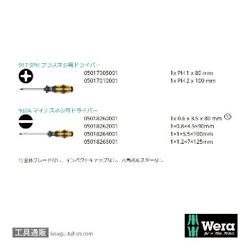 Wera 932/6 貫通ドライバーセット 6本組(+,-)の画像