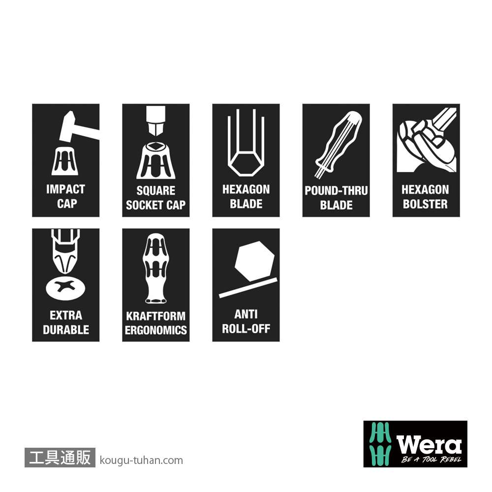 Wera 932 S/6 貫通ドライバーセット 6本組 1/4SQ穴付き(+,-)の画像