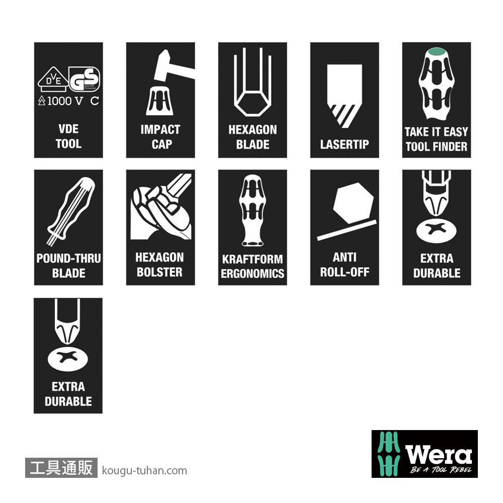 Wera クラフトフォーム XXL 12本組(+,PZ,-)の画像