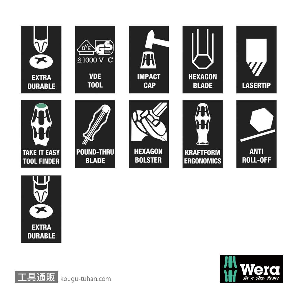 Wera クラフトフォーム XXL3 14本組(+,四角,-)の画像