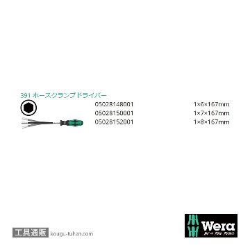Wera 391/3 ナットドライバーセット3本組の画像