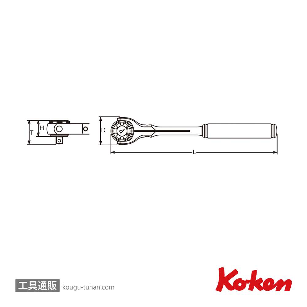コーケン 3776J 3/8"スイベルヘッドラチェットハンドル(樹脂)の画像