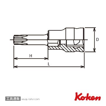 コーケン 3025Z.50-T30 Z-EAL 3/8"トルクスビットソケット T30の画像