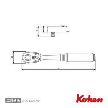 コーケン 3725ZB Z-EAL3/8"プッシュ式ラチェットハンドルの画像
