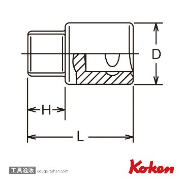 コーケン 4110M-13.5 1/2"ドレンプラグソケット 13.5mmの画像
