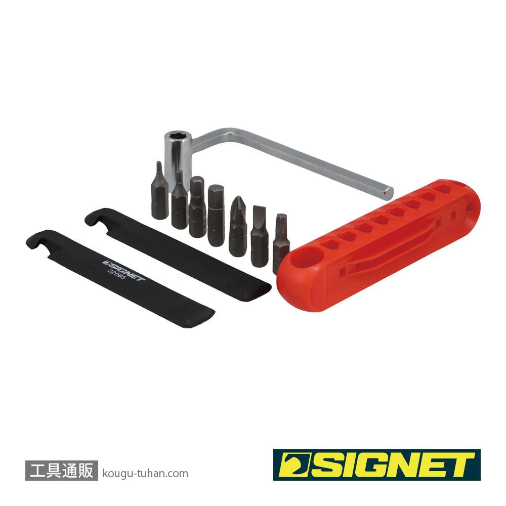 SIGNET 22085 12PCS バイクツールセットmini レッドの画像