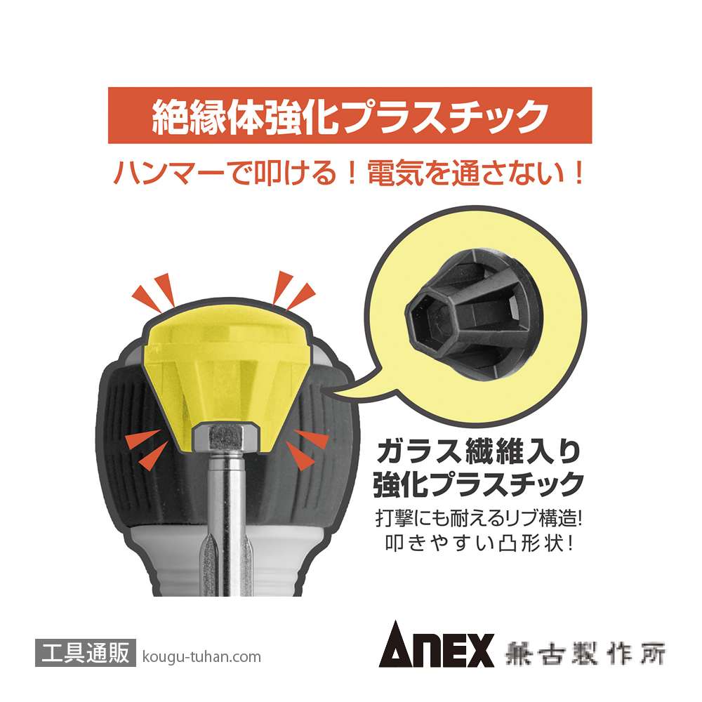 ANEX NO.7765 ビスブレーカードライバーワニドラ電工(-)6X10の画像