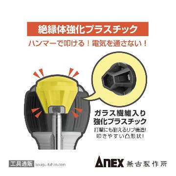 ANEX NO.7765 ビスブレーカードライバーワニドラ電工(-)6X10の画像
