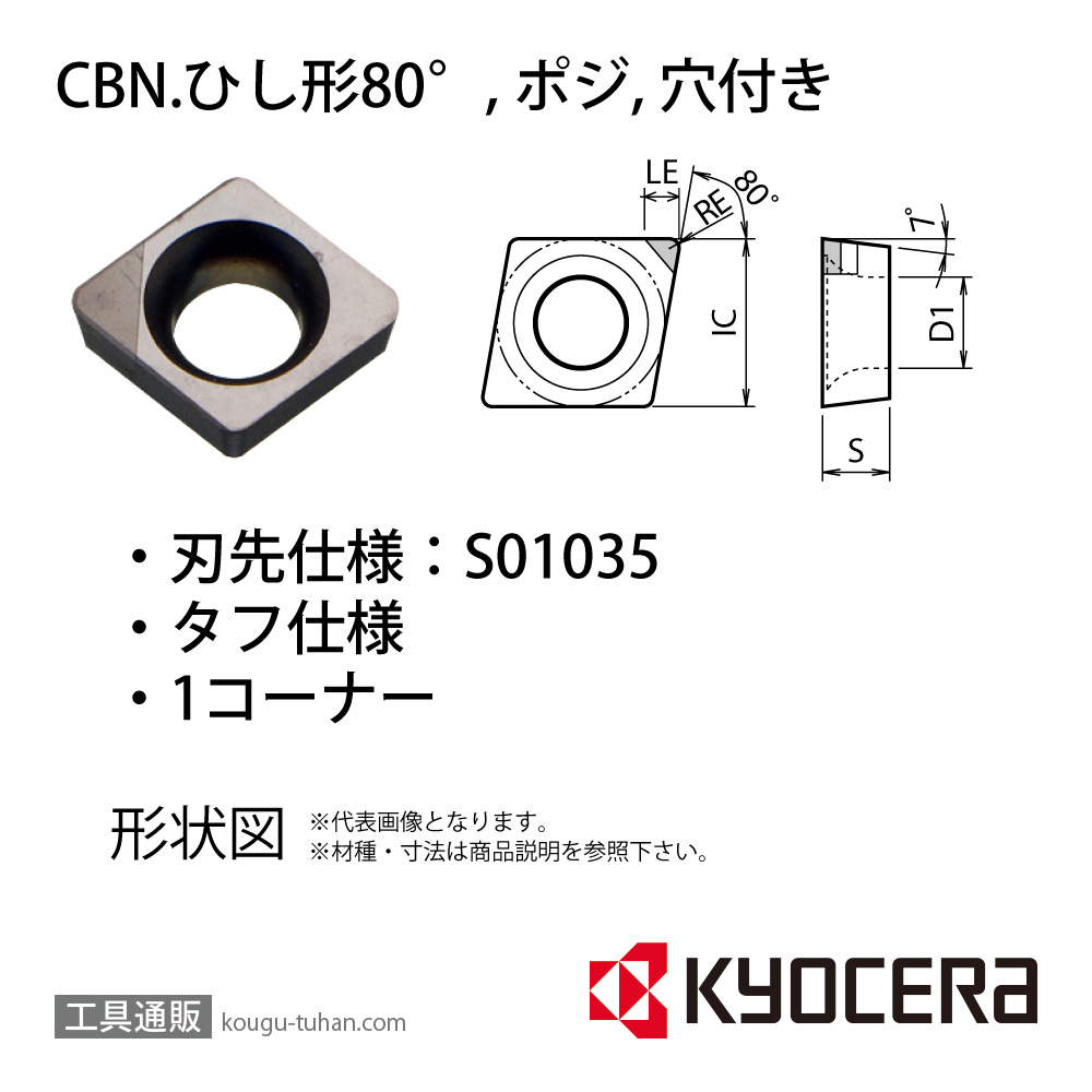 京セラ CCMW040104S01035SET KBN10M チップ TBX01306画像