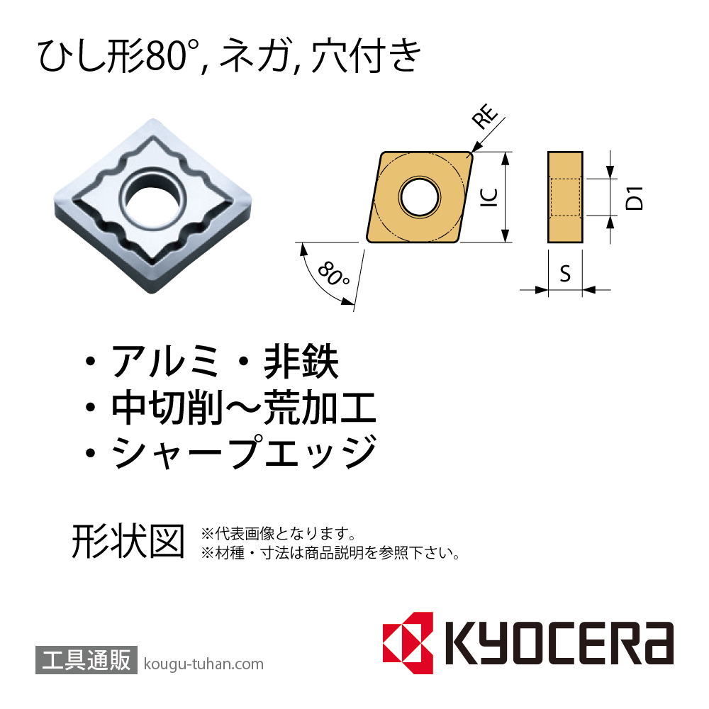 京セラ 旋削加工用チップ 超硬 KW10 ABS15R4015_KW10-KW10 [10個入