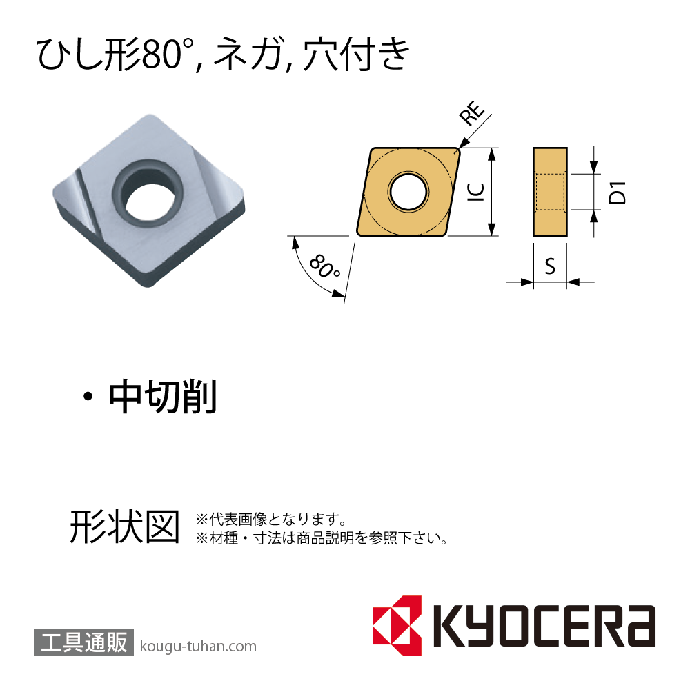 京セラ CNGG090402L-S TN60 チップ TSJ00462【10点セット】画像