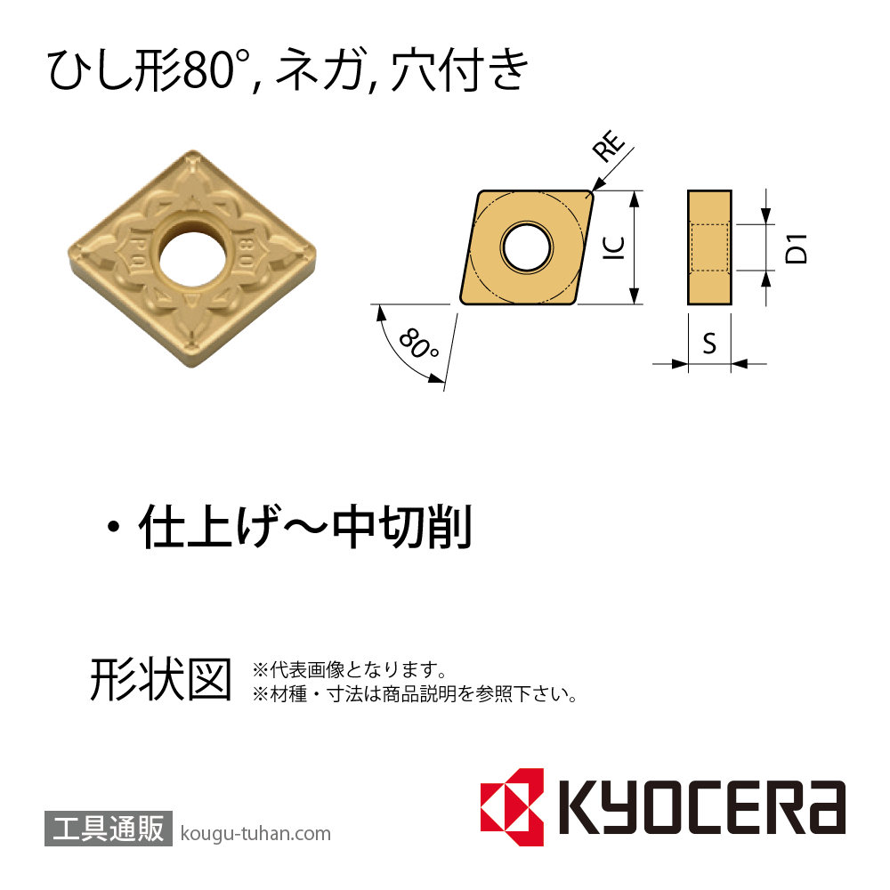 京セラ CNMG120404PQ TN610 （10個入り）