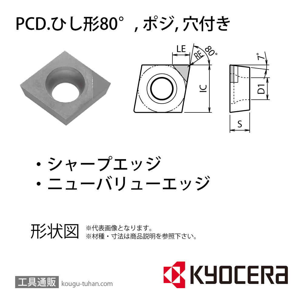 京セラ CCGW09T304NE KPD001 チップ TBR01027画像