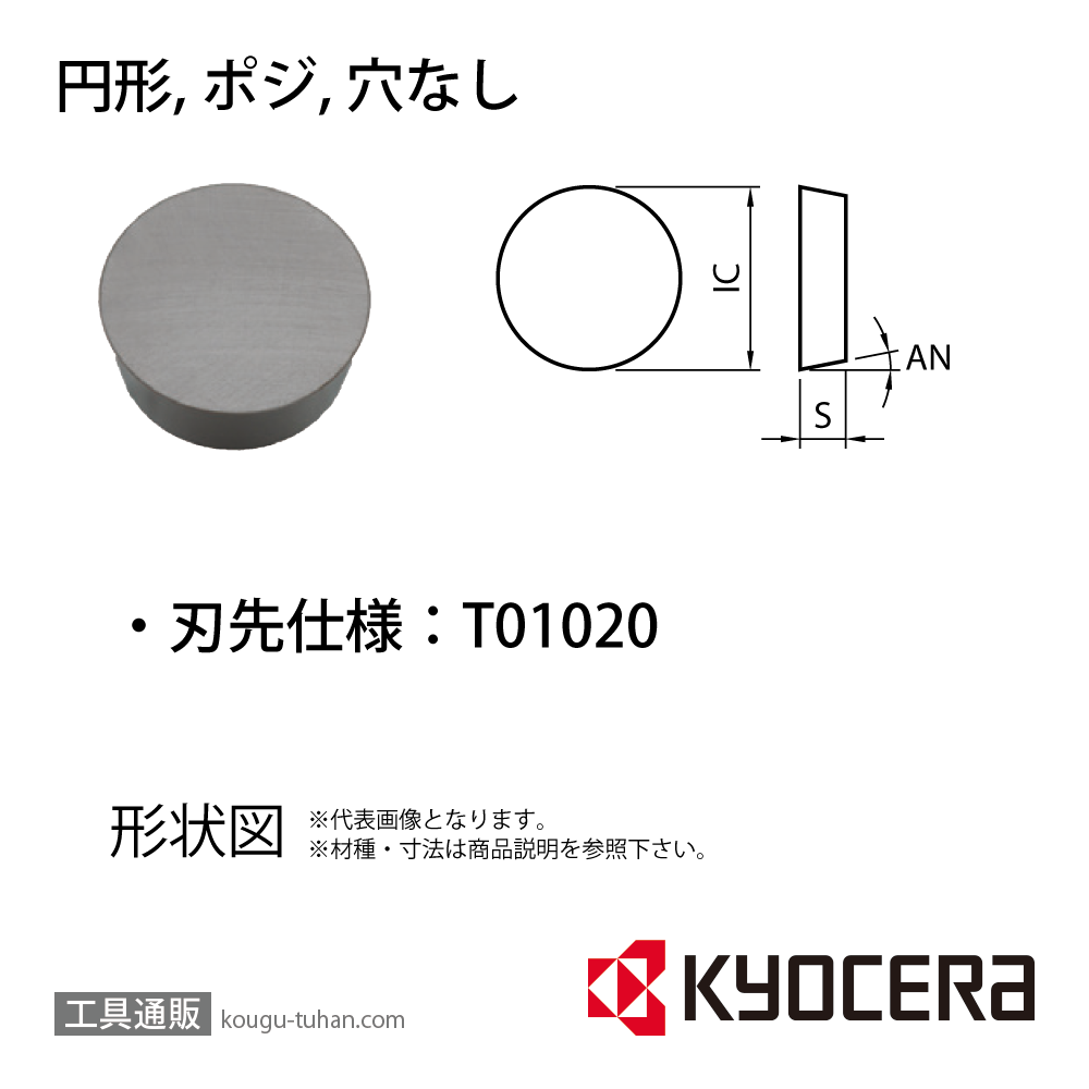 京セラ RPGN120400T01020 KS6030 チップ TTA04452【10点セット】の画像