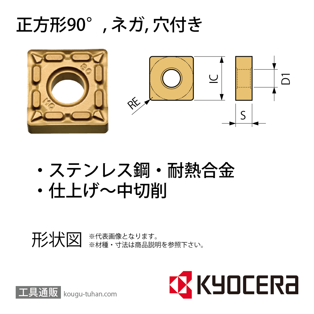 工具通販.本店 京セラ SNMG120408MQ PR015S チップ TLJ05227【10点セット】