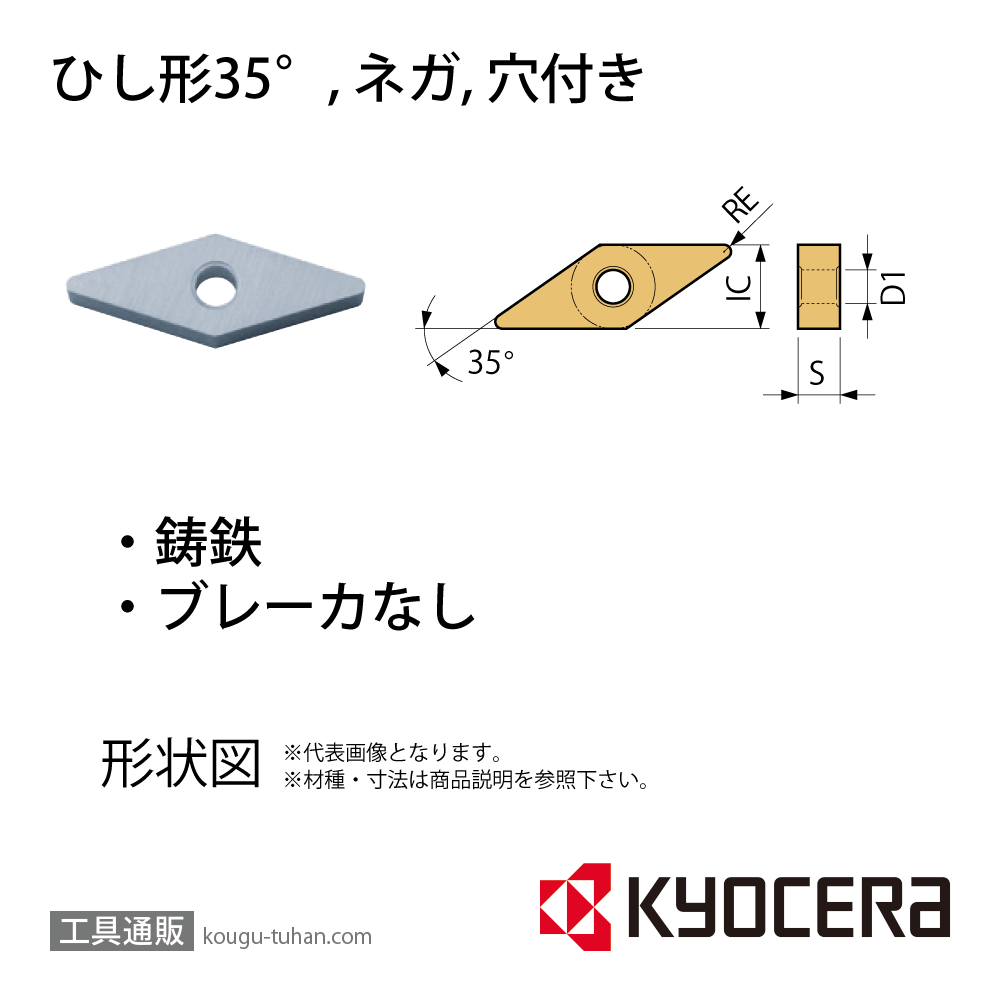 京セラ VNGA160408 PV7005 チップ TJA07731【10点セット】画像