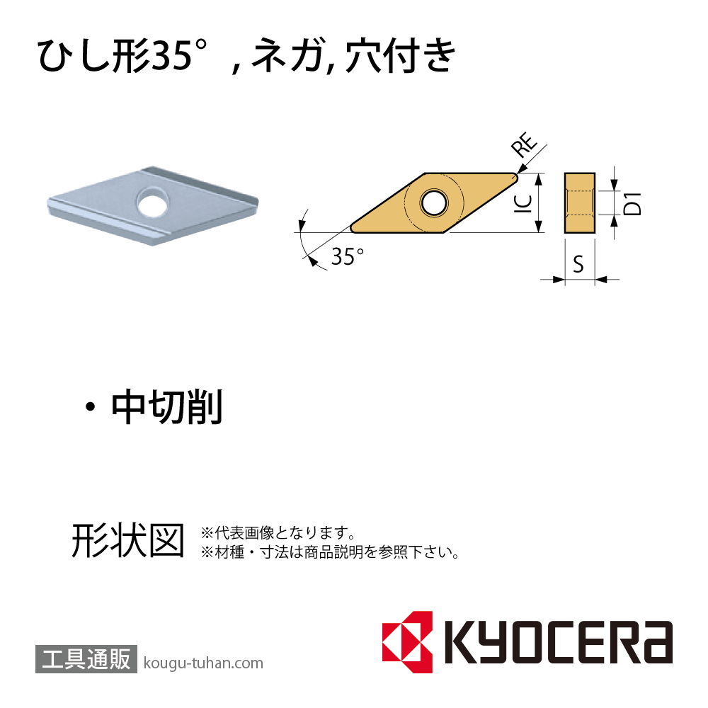 京セラ VNGG160402L TN60 チップ TSJ03500【10点セット】画像