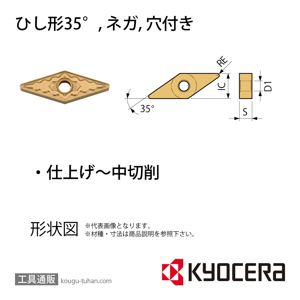 工具通販.本店 京セラ VNMG160404PQ CA115P チップ TML00048【10点セット】