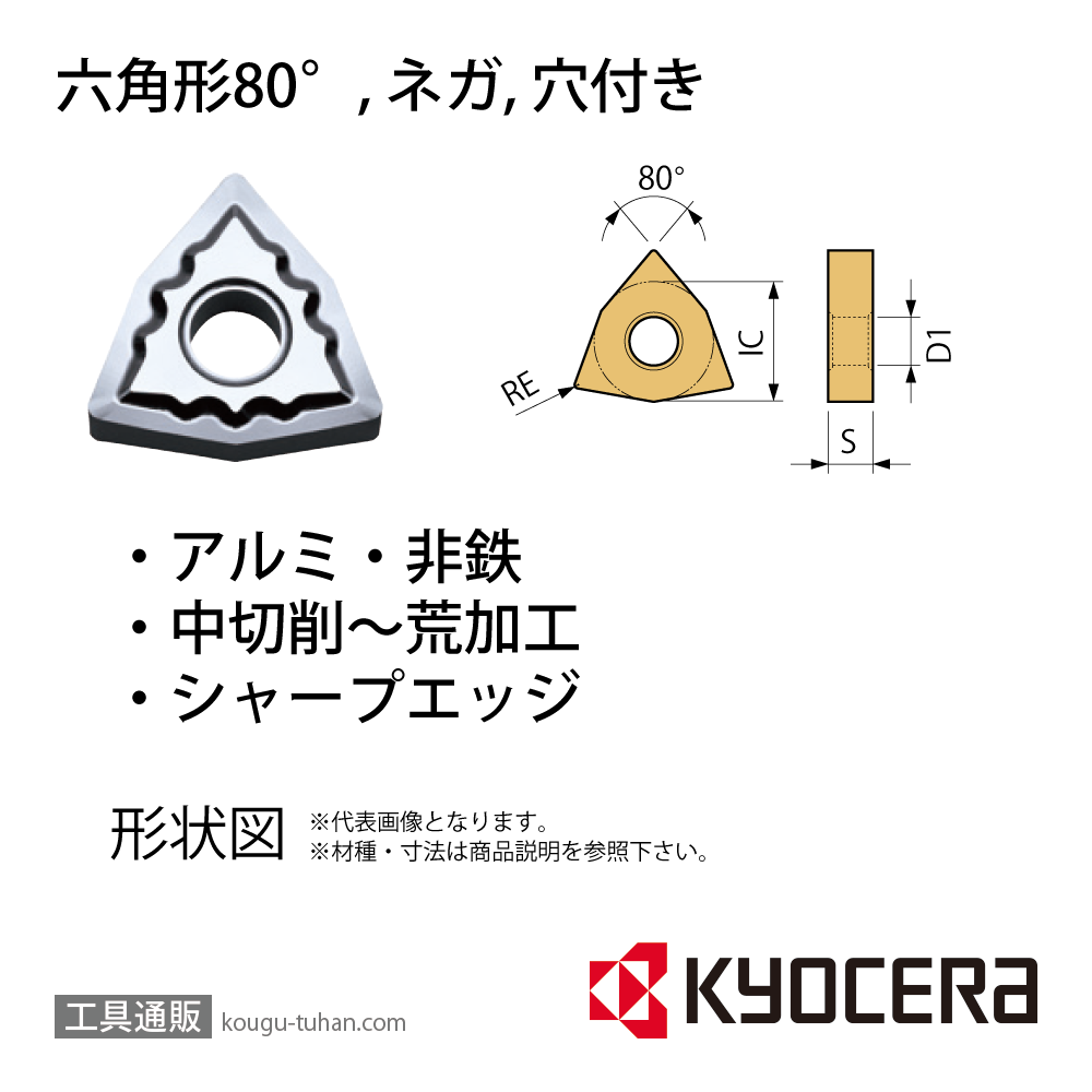 京セラ WNGG080404AH PDL025 チップ TLE04417【10点セット】画像