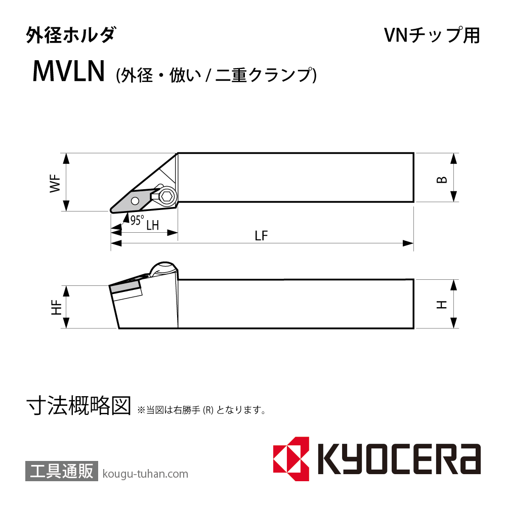 京セラ MVLNL2525M-16 ホルダー THC01260の画像